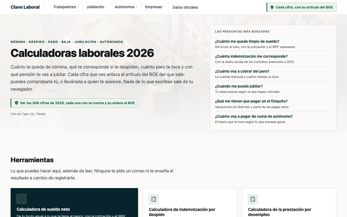 Clave Laboral en el ordenador